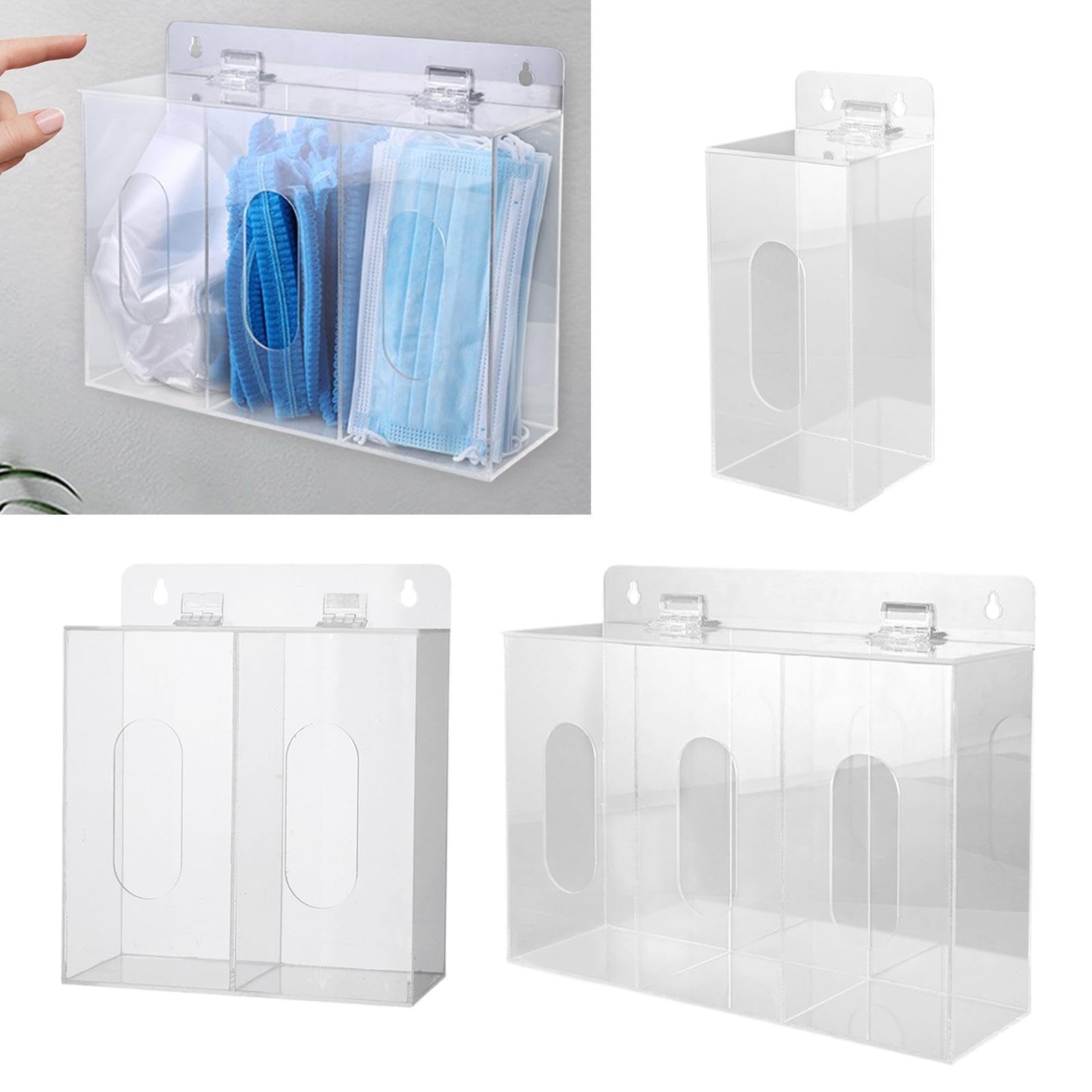 BNF® Acrylic Gloves Dispenser Holder Wall Mount or Tabletop for Shoe Cover Office 1 Grid|Home & Garden |Household Supplies & Cleaning|Home Organization|Storage Boxes 2