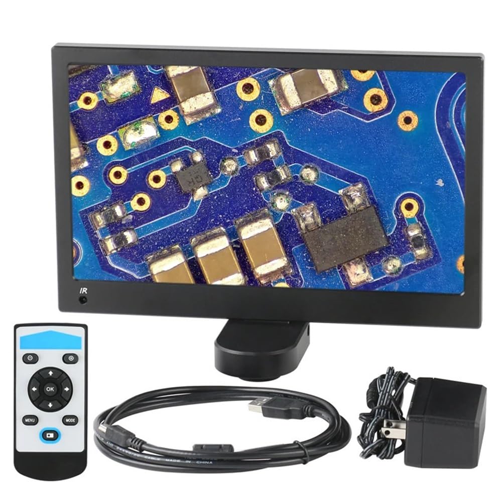 Accesorios para Microscopio: Cámara De Vídeo Industrial para Microscopio De 30 MP Y 1080P con Hdmi Y Monitor LCD Integrado De 11,6" para Microscopio Biológico Estereoscópico.