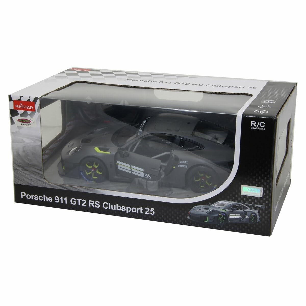 JAMARA Porsche 911 GT2 RS Clubsport 25 1:14 2,4GHz Tür manuell -transparente Windschutzscheibe, LED Licht, RC-Auto