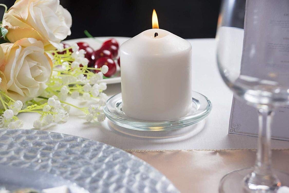 4 Piatti Portacandele In Vetro Trasparente Per Candele Votive - Base Per Decorazioni - Foto 2