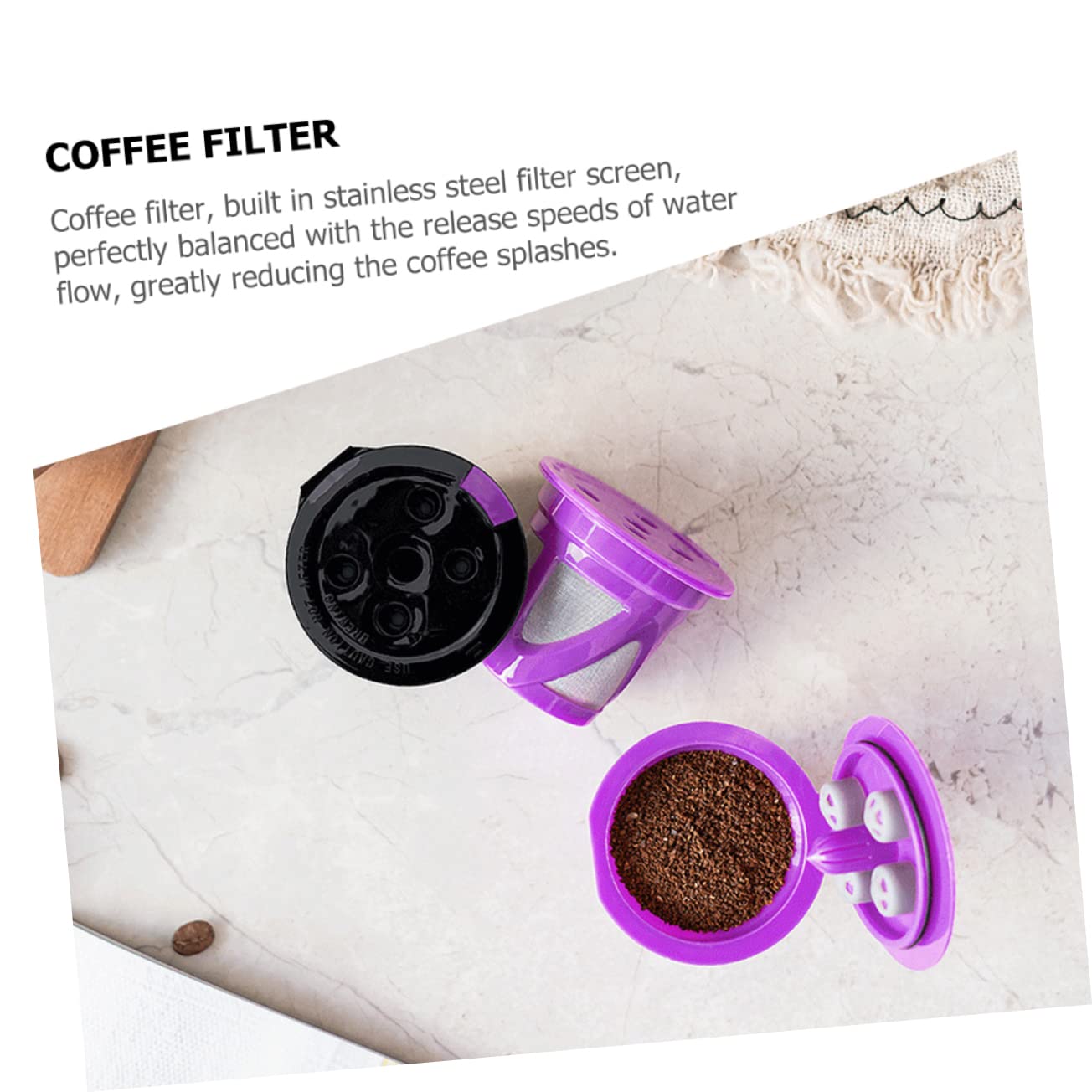 6piezas De Café Reutilizables Filtros De Café Recargables Para Máquina Accesorios Prácticos Diseño De De Inoxidable y Compatibilidad
