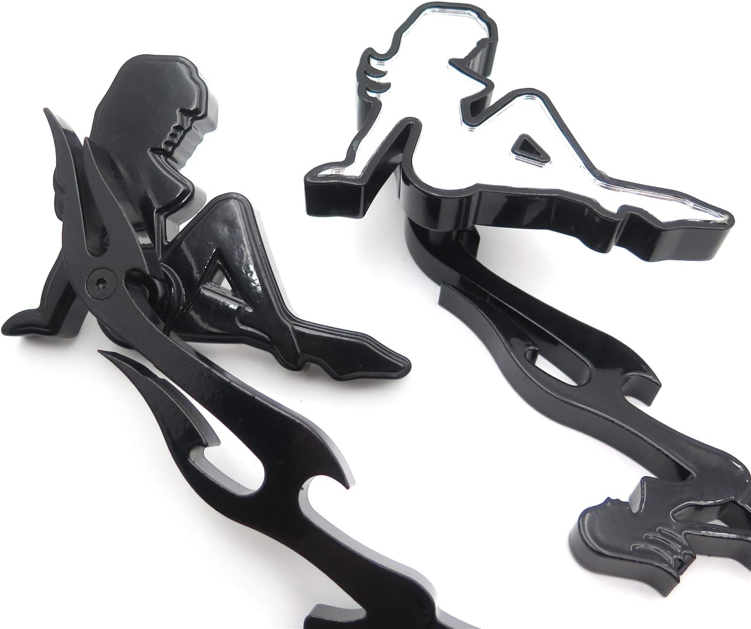 MT252-011+TTT001- Black Sexy Beach Lady Hot Girl Mirrors Compatible with All/Kawasak/Suzuk Cruiser