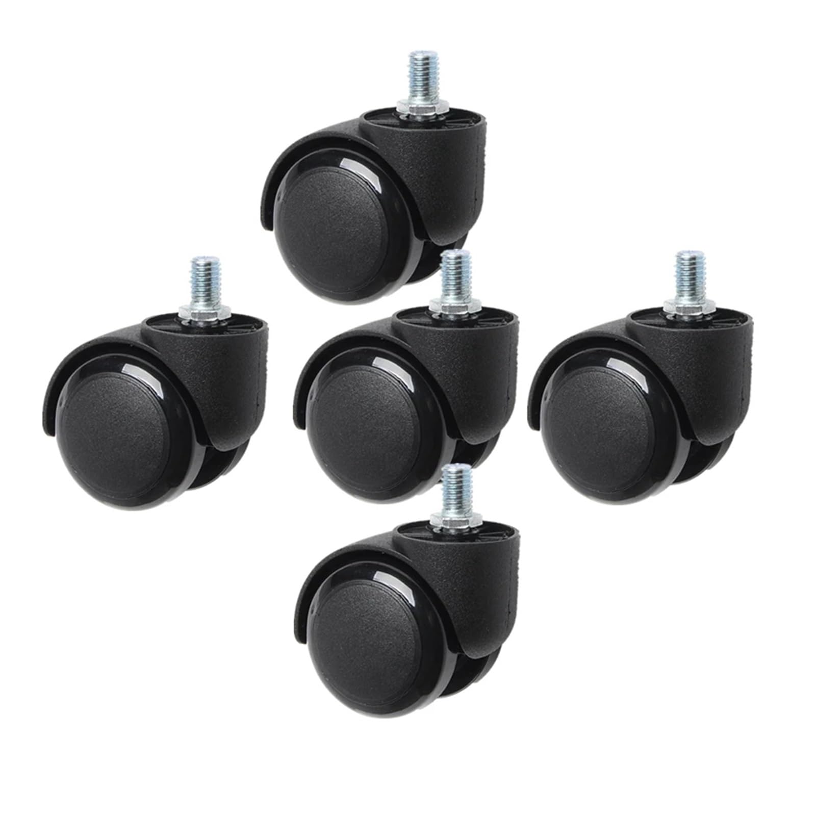 Roulettes pivotantes pour meubles lourds lot de 5 roues noires 2 pouces tige 10mm