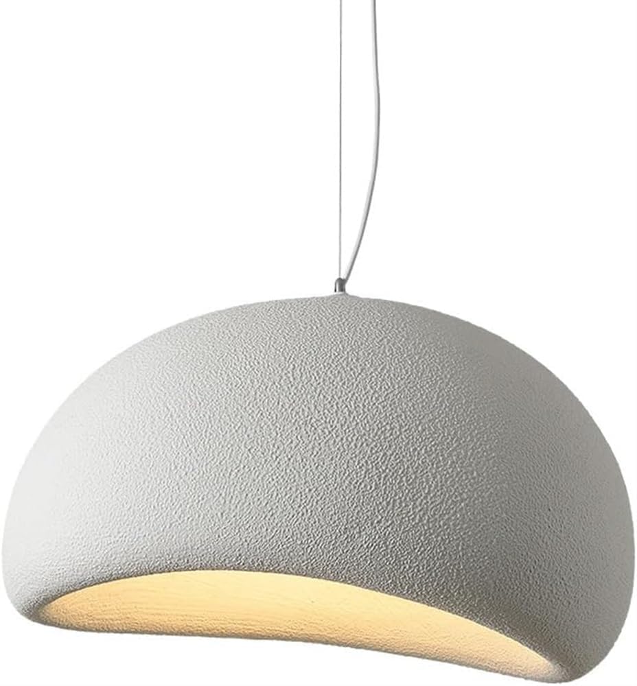 KXEcoLife Simple Style Chandelier, Flush Mount Chandelier Lampshade, Embedded Ceiling Hanging Lamp, E27 Pedestal Single Pendant Light, Restaurant Bar Decoration Lighting Fixtures,White,30cm