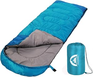 SWTMERRY- Sleeping Bag 3 Seasons (Summer, Spring, Fall) Warm & Cold Weather - Lightweight,Waterproof Indoor & Outdoor Use for Kids, Teens & Adults for Hiking, Backpacking and Camping
