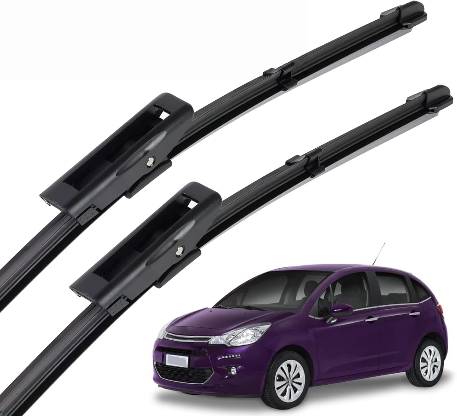 nwsplmy Front Windscreen Wiper for Citroen C3 MK2 2009-2016 26"+16", Silent All-Season Replacement Blades Streak-Free Easy Install