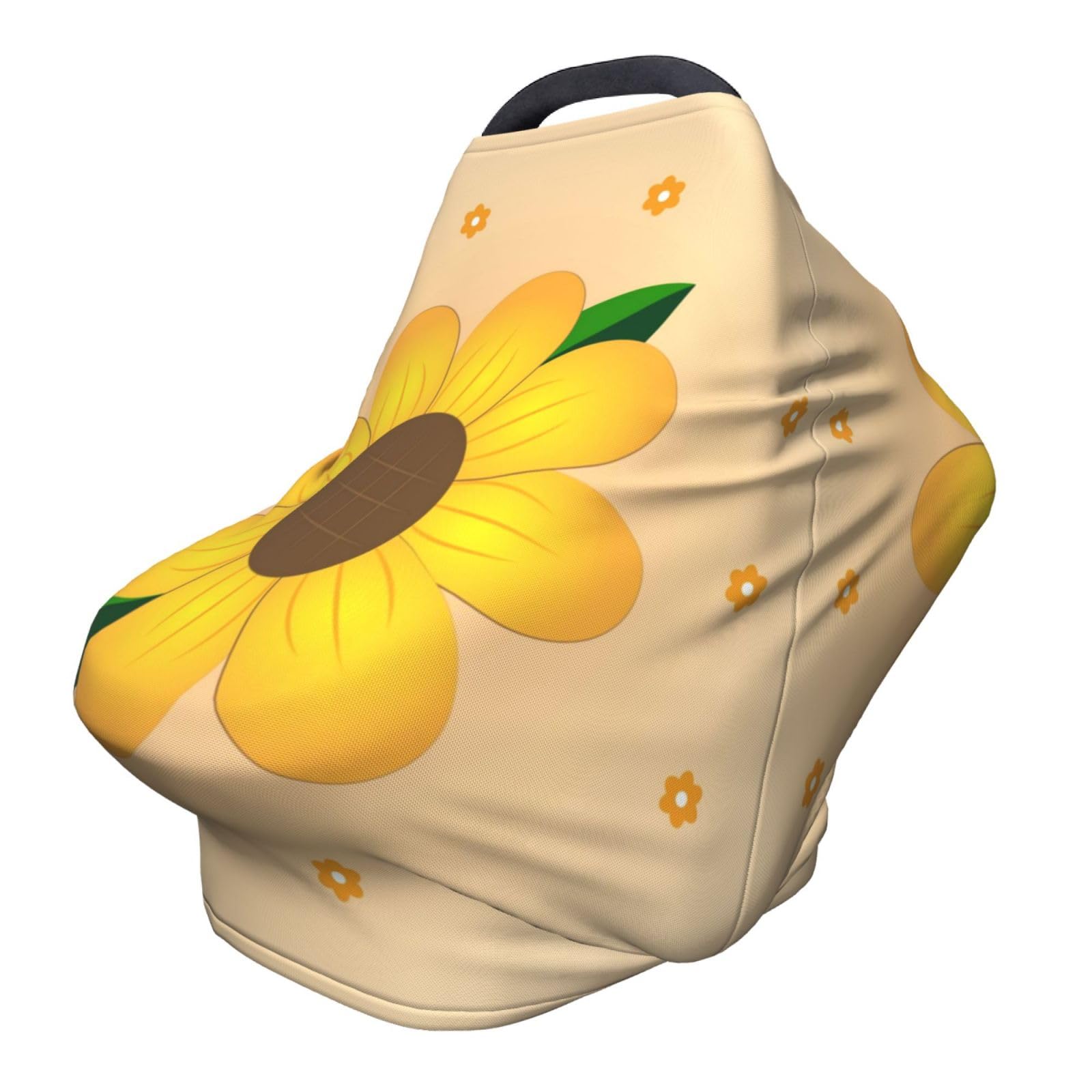 XZDHYZ Golden Sunflower Versatile full-print Stroller Chair Cover/Nursing Cover, specially designed for your baby, Black