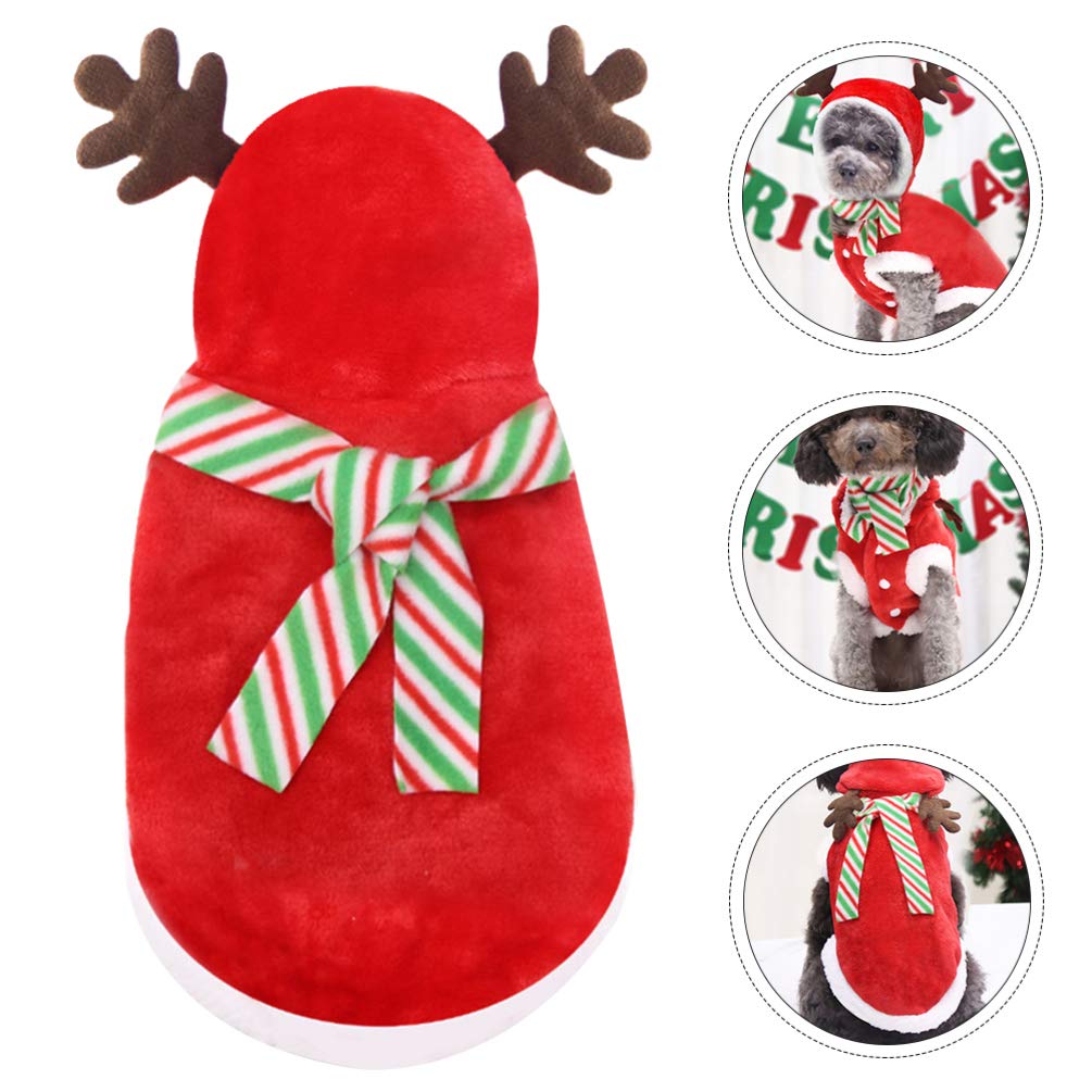 POPETPOP de Mascota Navide?a con Bufanda Dise?o de Reno Disfraz de Cosplay para Perro Sudadera con Capucha para Ropa para Navidad Disfraz de de Peluche de Navidad