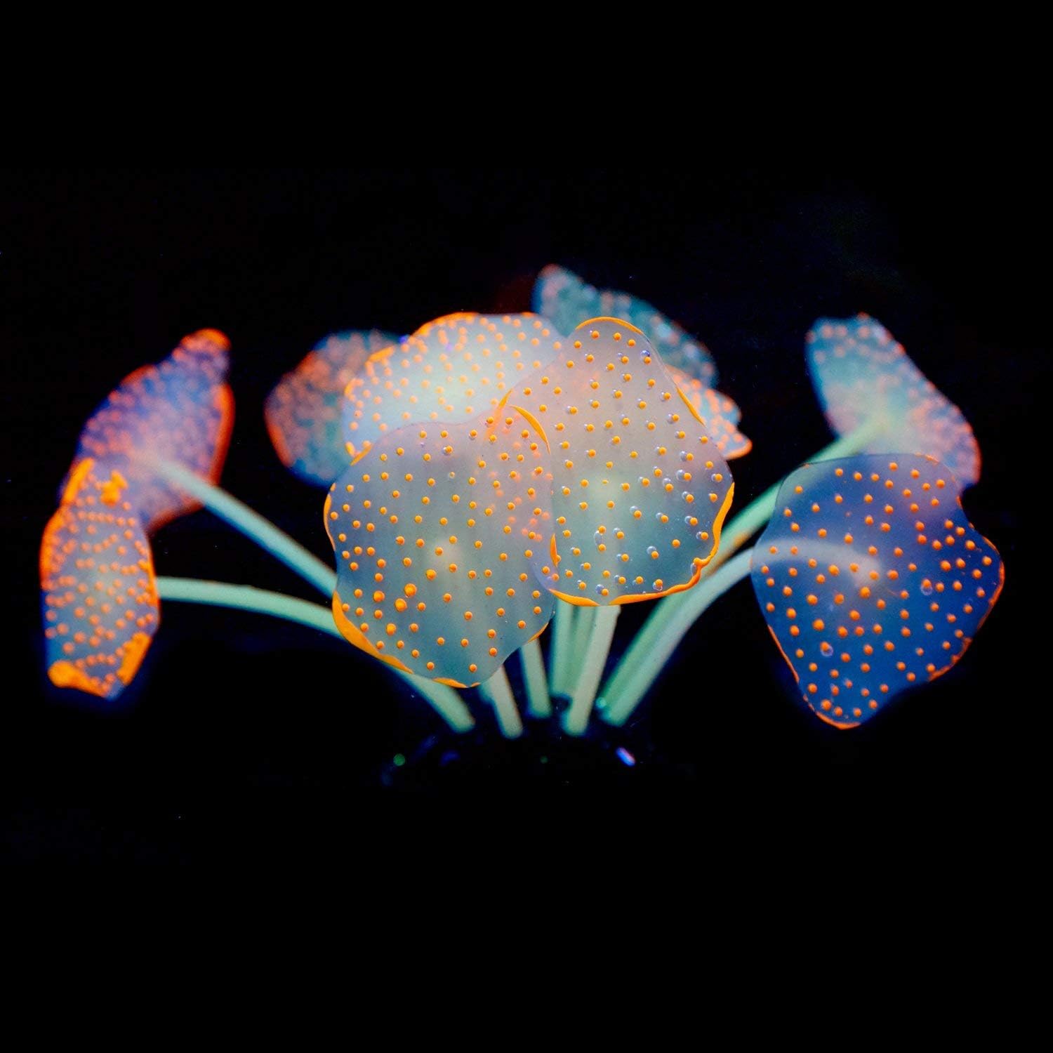 Uniclife Aquarium Imitative Rainbow Sea Urchin Ball/Coral Plant/Strip Coral Plant Decoration Artificial Silicone Ornament with Glowing Effect for Fish Tank