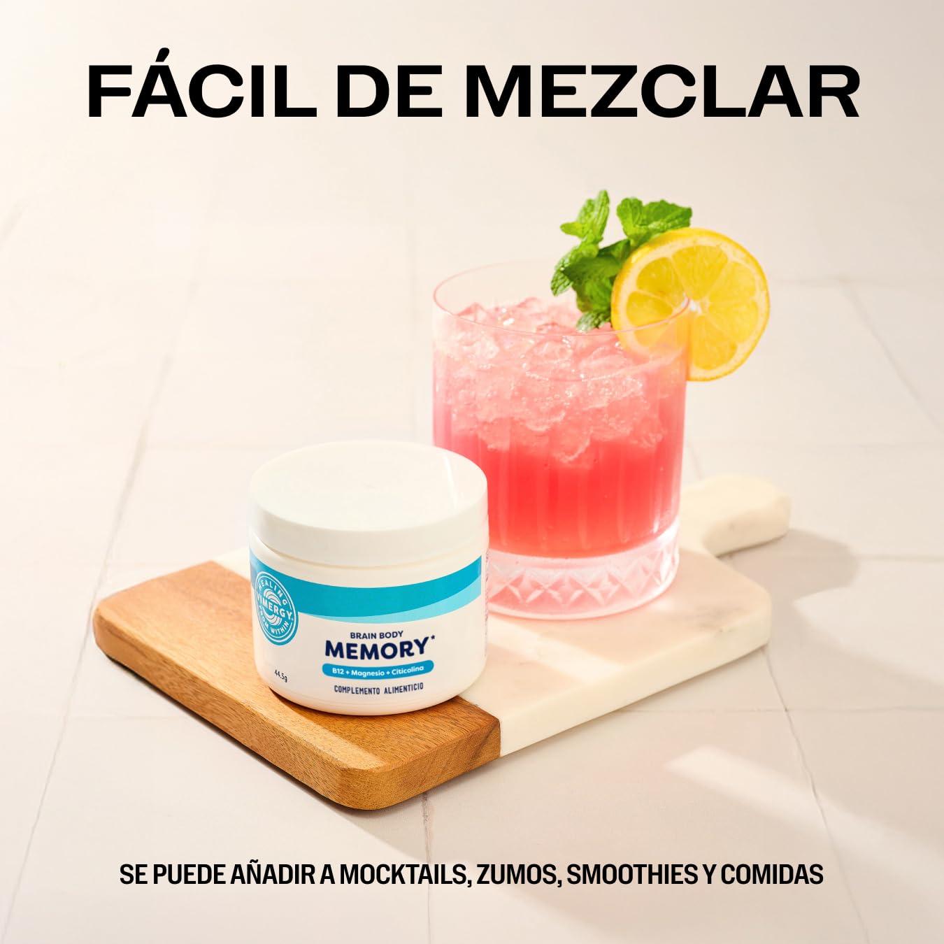 Vimergy Brain Body Memory* – 8 beneficios para el cerebro Con magnesio, citicolina y B12 – Fórmula pura de rápida absorción – Sin OGM y sin gluten