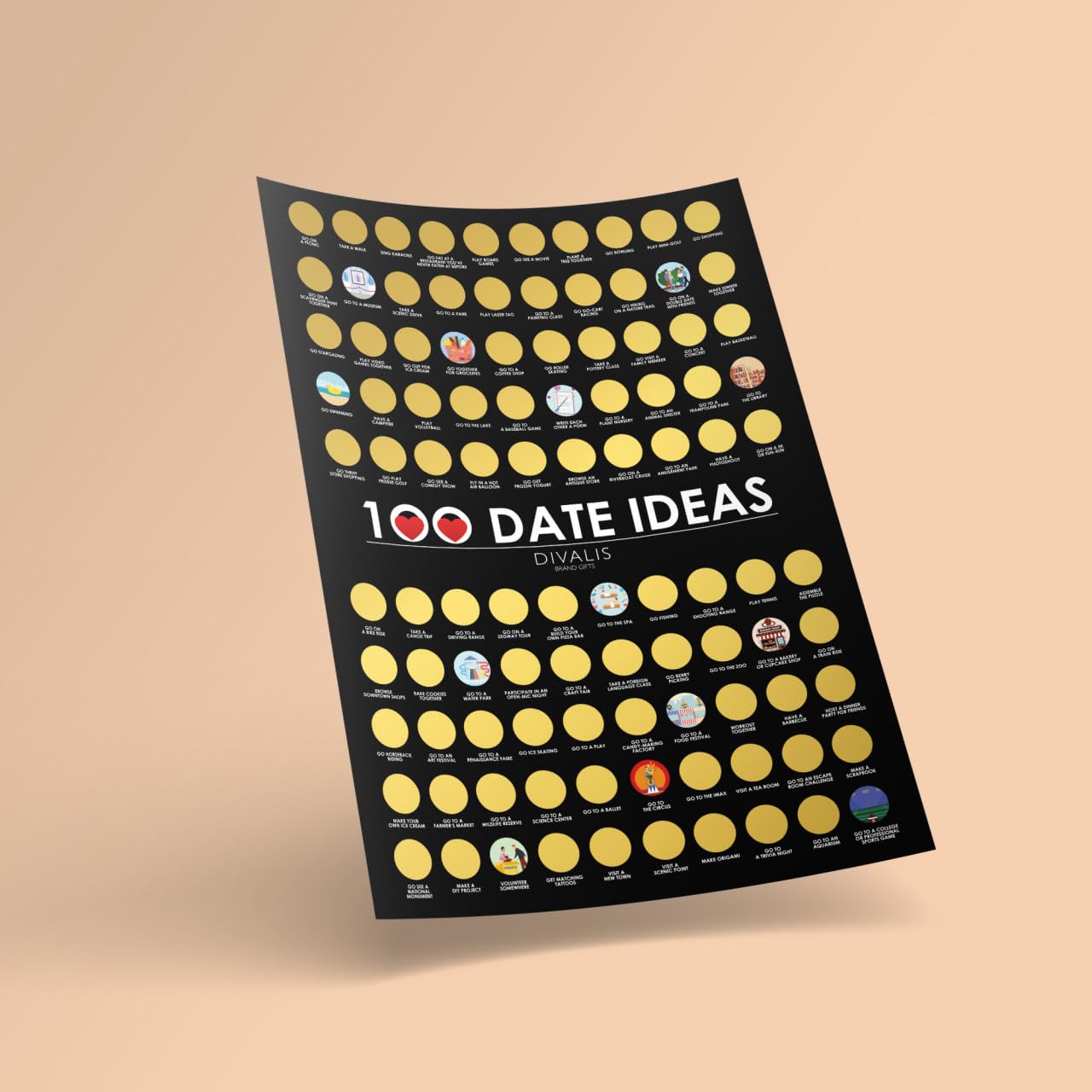 Poster à Gratter 100 Idées De Rencontres En Couple - 61x41 Cm - Avec Stylet Et Accessoires - 2
