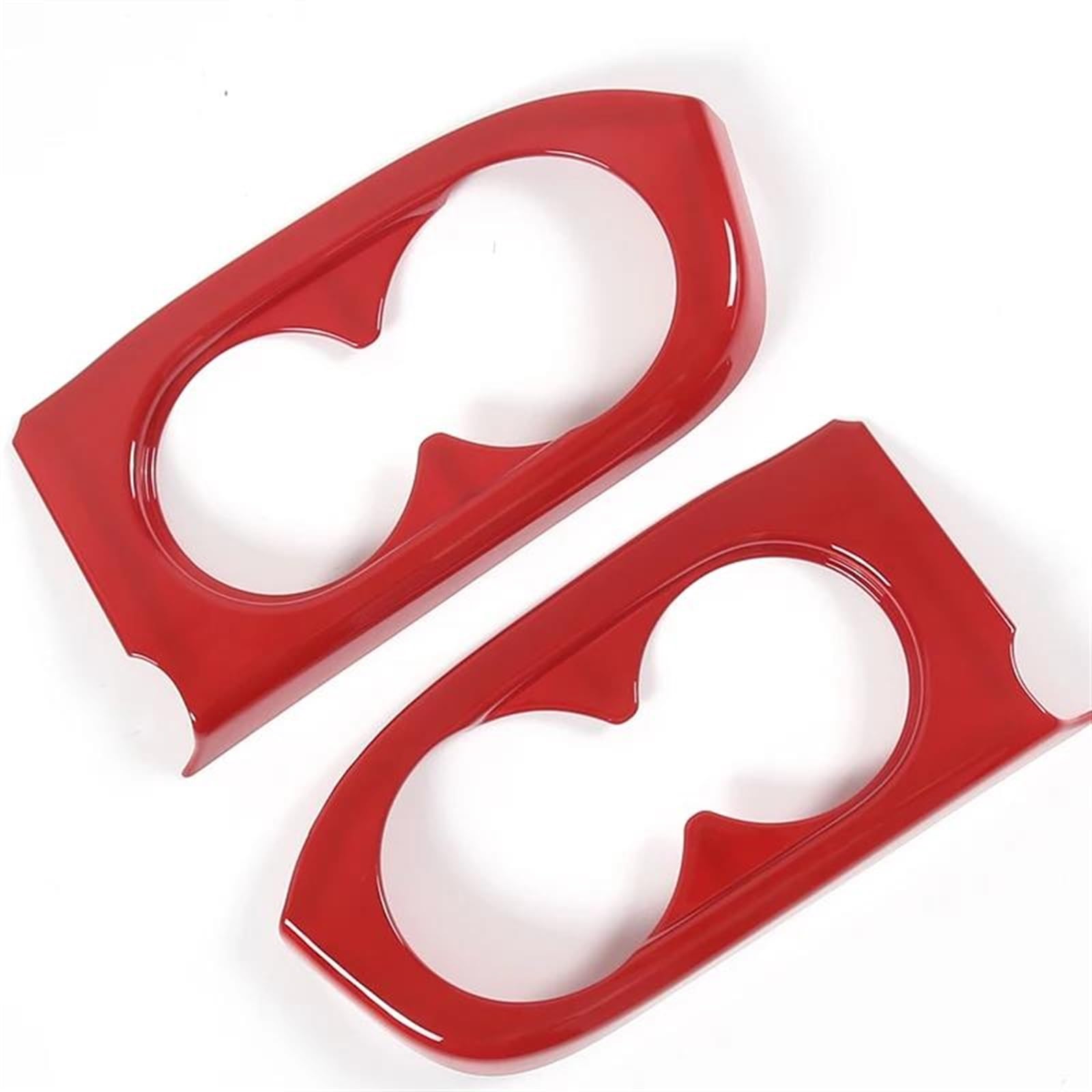 SKINII Decorazione Interni per Pilot 2015-2022 ABS in Fibra di Carbonio/Rosso/Nero Auto Porta Posteriore Portabicchieri Telaio di Copertura Trim Adesivo Modanatura Interni (Colore : Rosso)