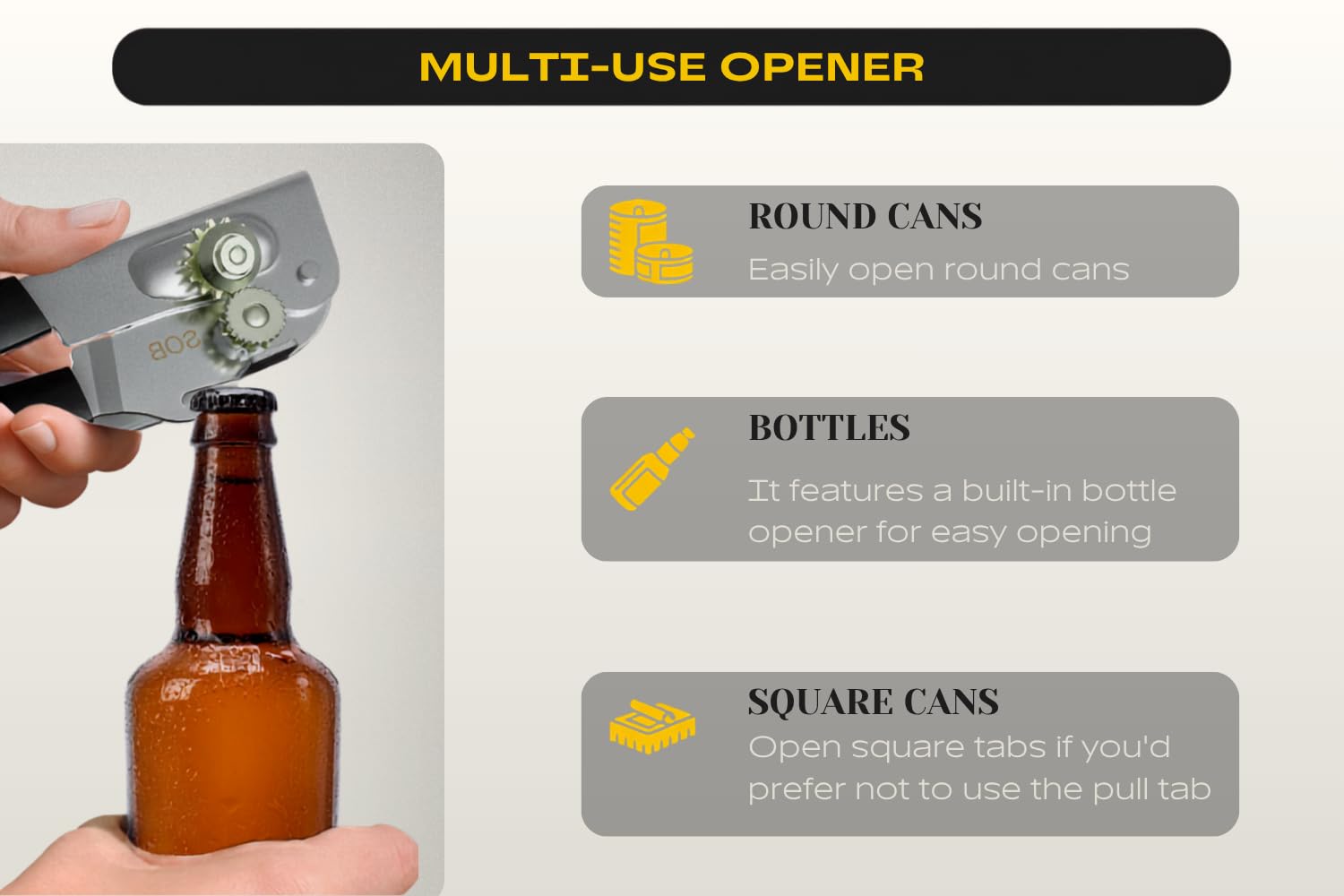 Heavy Duty Can Opener with Magnet – Commercial Can Opener Manual for Seniors & Arthritis - Hand Held, Folding Knob, Smooth Edge, Works on #10 Cans, for Restaurants — Amazon image 5