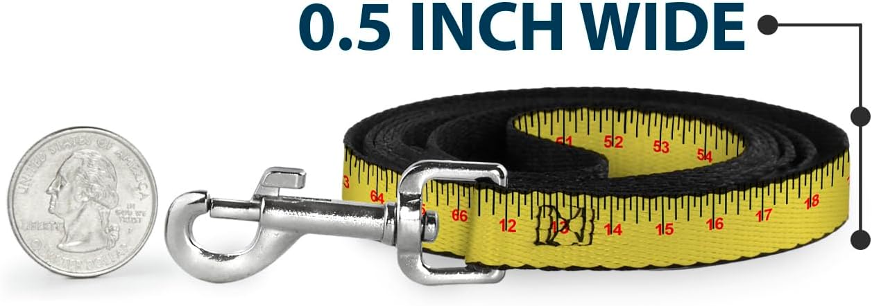 Dog Leash Measuring Tape Yellow Black Red 6 Feet Long 1.0 Inch Wide