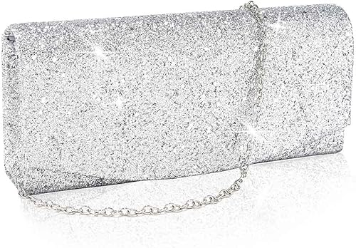 Yokawe Bolsos de mano para mujer, bolso de noche con lentejuelas, con purpurina, fiesta, boda, baile de graduación, bolsos formales