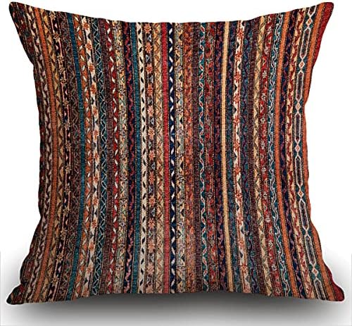 Smooffly Coastal Navy Blue Cushion Cover, Coastal Starfish Repeat Pattern Navy Turquoise Square 18 x 18 Inches Decorative Throw Pillow Cover Cotton Cushion for Sofa Bedroom Car 45cm X 45cm