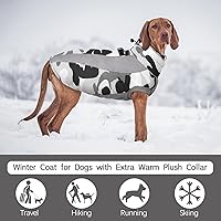 Vista 4 de FUAMEY Chaquetas de invierno para perros grandes, abrigo para perro con arnés integrado, trajes de nieve impermeables para perros, chaqueta cálida