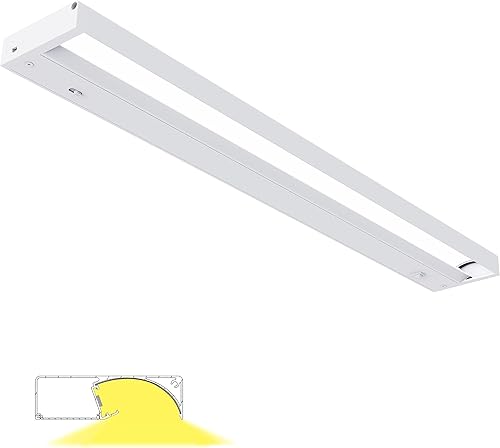 Luces LED indirectas de 24 pulgadas para enchufar o cablear, 3 ajustes de color, 3000 K3500 K4000 K, iluminación indirecta debajo del gabinete,