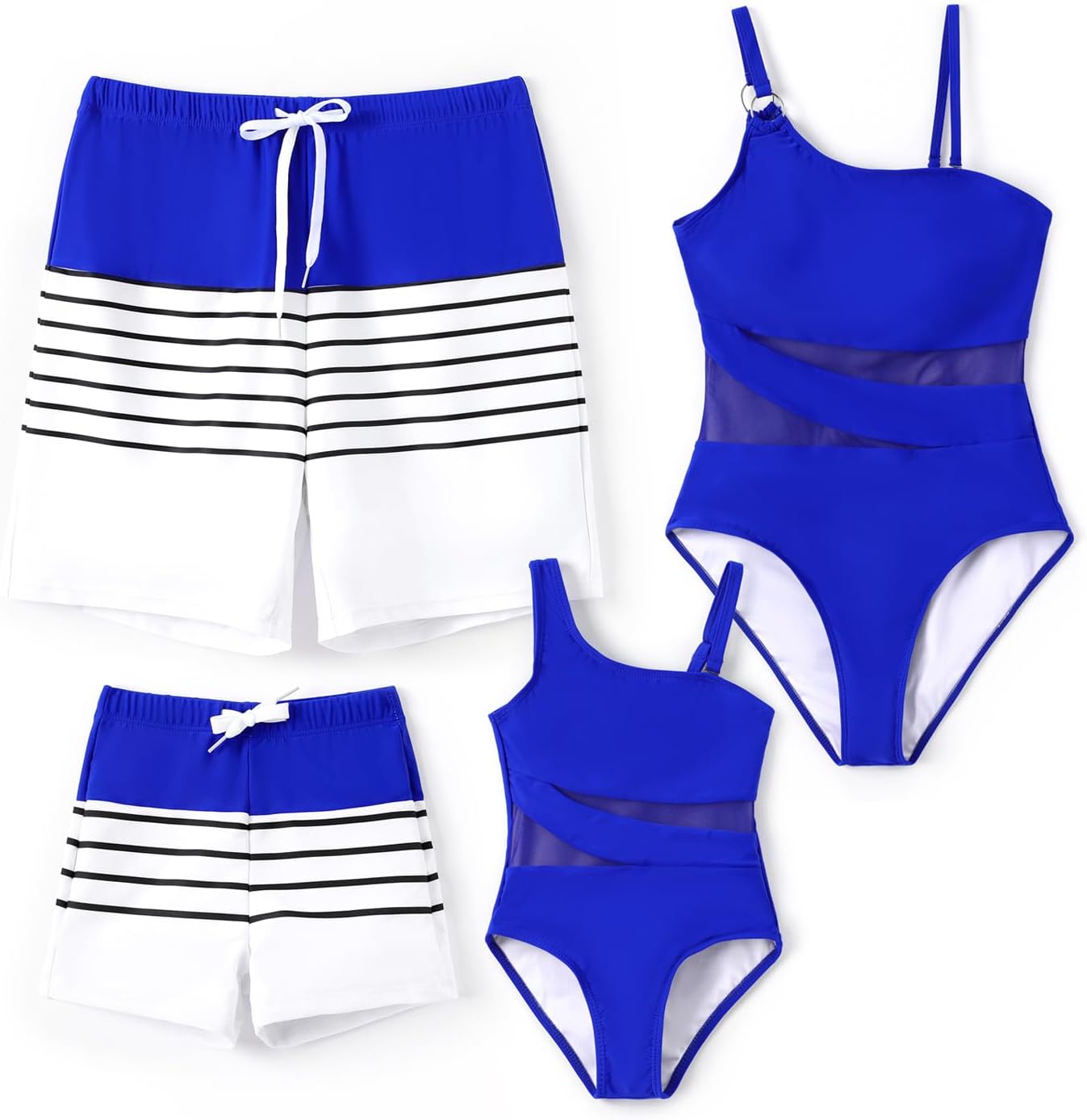 PATPAT Family Matching Summer Swimwear, Women and Girl One-Piece Swimsuit, Men and Boy Swim Trunks