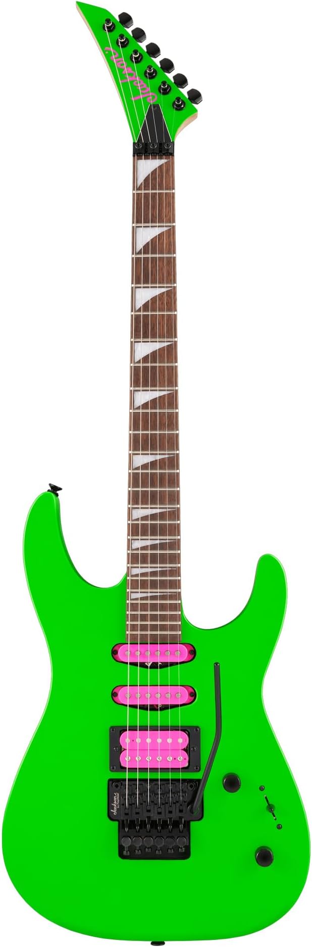 Jackson X Series Dinky DK3XR HSS in Neon Green, full front view