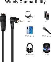 PNGKNYOCN 90 Fokos 2,5mm TRRS Audió Hosszabbító Kábel - Fejhallgatókhoz és Mikrofonokhoz Kompatibilis Sztereó AUX Vezeték (1,8m, Fekete) 6