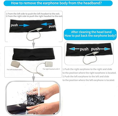 Miniatura 4 de BenexBesdi Diadema deportiva inalámbrica a prueba de sudor máscara de ojos para dormir diadema para gimnasios auriculares musicales con altavoz HD