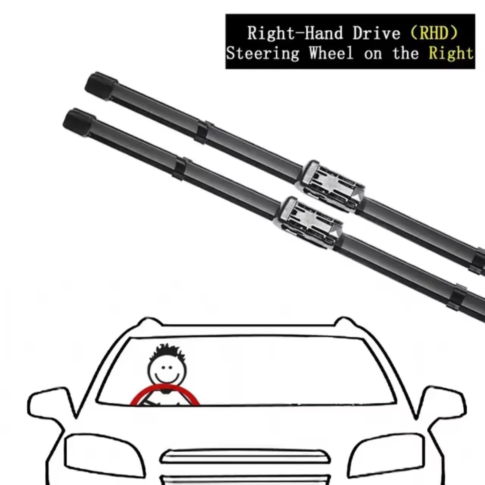 Kit Tergicristallo Compatibile Con Wey Per Mocha Coffee 01 Per GWM Per Wey 05 2022 2023 2024 Spazzole Anteriori Parabrezza Gomma Finestre Lavavetri Auto Accessorio Tergicristalli(RHD)