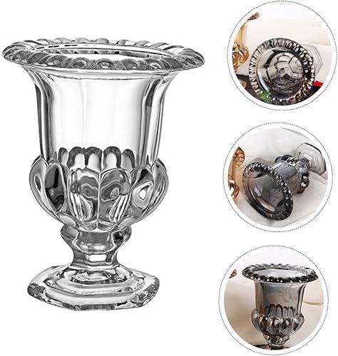 Miniatura 8 de VOSAREA Jarrón romano de cristal de un solo brote, florero para plantas de campo, contenedor de flores retro, jarrones de vidrio, jarrón nórdico