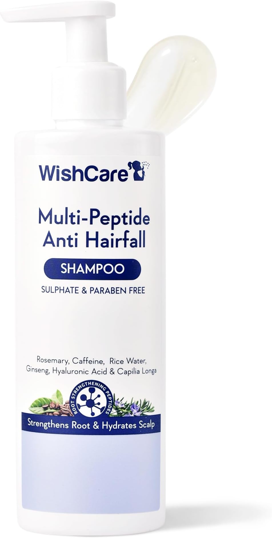 Multi Peptide Anti Hairfall Shampoo – Paraben & Sulphate Free Shampoo for Women & Men with Rice Water, Rosemary, Hyaluronic Acid & Caffeine for Hairfall Control 250ml