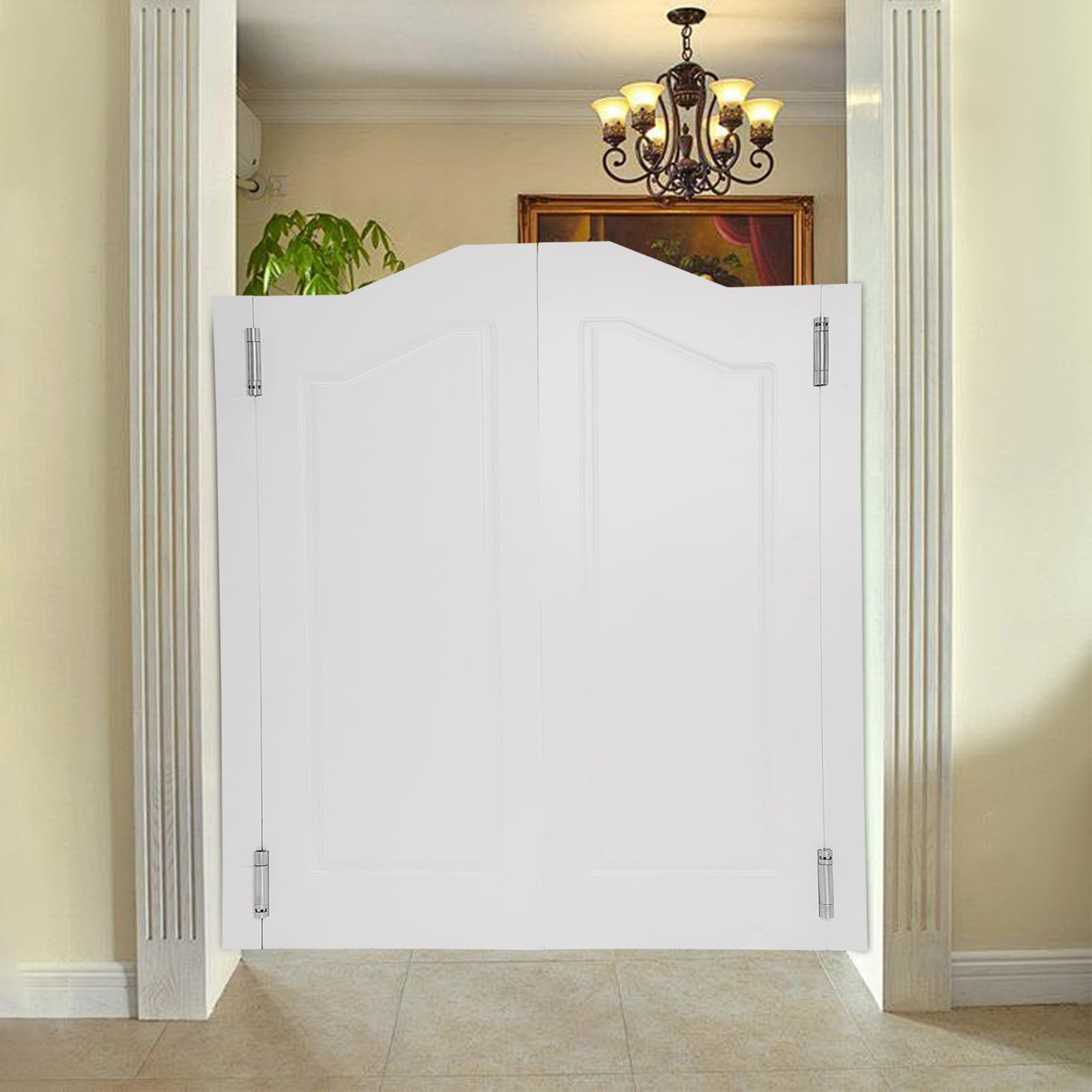 Porta basculante, porta a battente, porta del salone con cerniere in acciaio inox e chiusura automatica, angolo di rotazione di 180°, porte in legno per cucina, bar, caffetteria (81 × 106,5 × 3,5 cm)