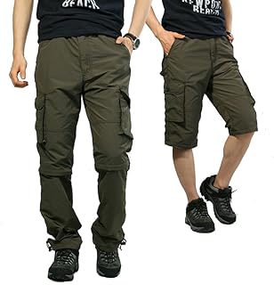 [NACZHLOVELL] カーゴパンツメンズ ワイドパンツ ワークパンツ 2way 夏服 ショートパンツ ロングパンツ イージーパンツ ミリタリーパンツ アウトドア 登山 取り外し 作業ズボン カジュアル ゆったり大きいサイズ 春夏秋