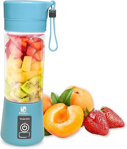 Miniatura 1 de Bazill - Batidora portátil para batidos licuadora personal mini taza de jugo de batido recargable por USB 128fl oz azul