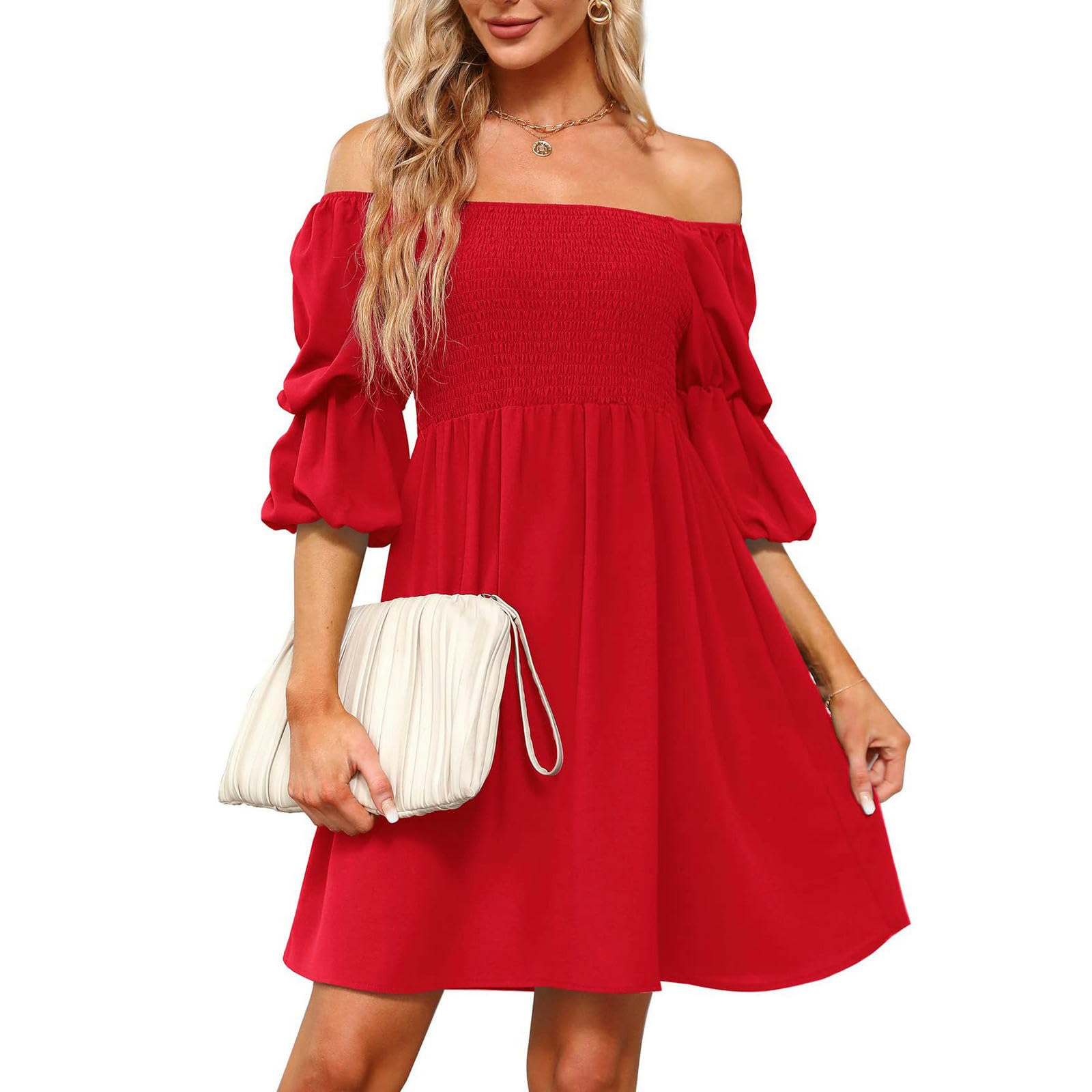 Robe plissée imprimée col carré vêtement tendance printemps été S