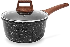 ESLITE LIFE Nonstick Sauce Pan with Lid, 1.5 QT Small Soup Pot