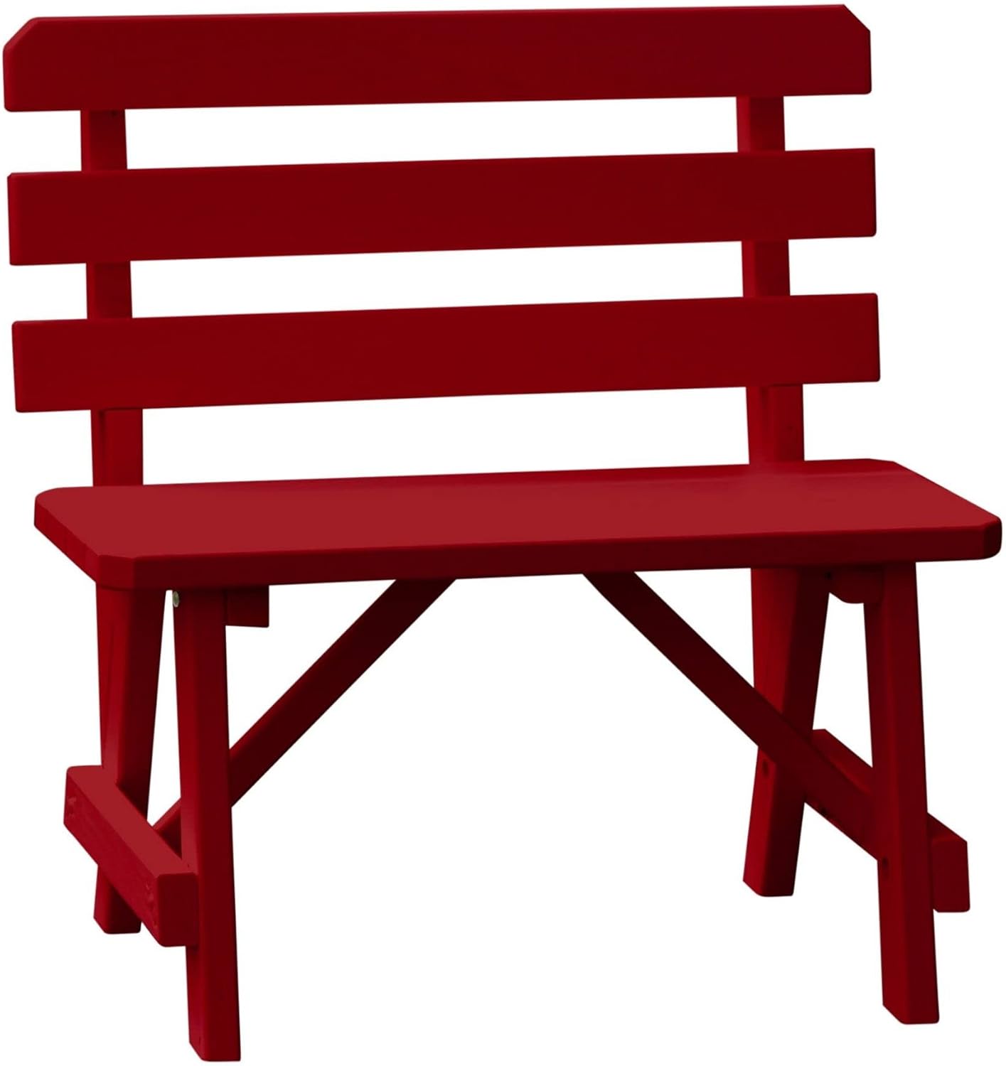 Furniture Barn USA Pine 2' Traditional Backed Bench, Black