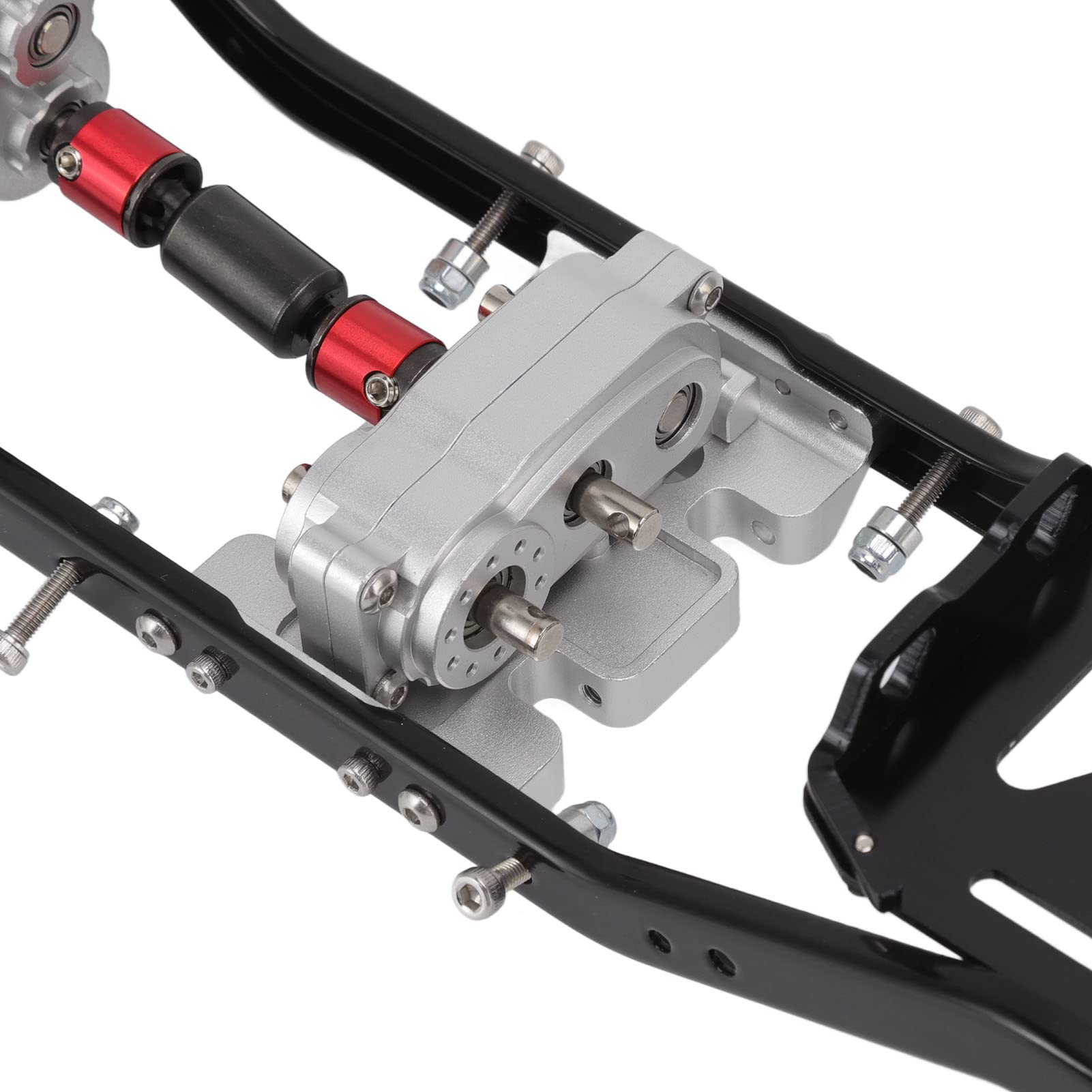 para vehículo con orugas RC 1/10, chasis de metal, modo de 2 velocidades, caja de cambios delantera, distancia entre ejes de 313 mm, para una construcción duradera (Plata)