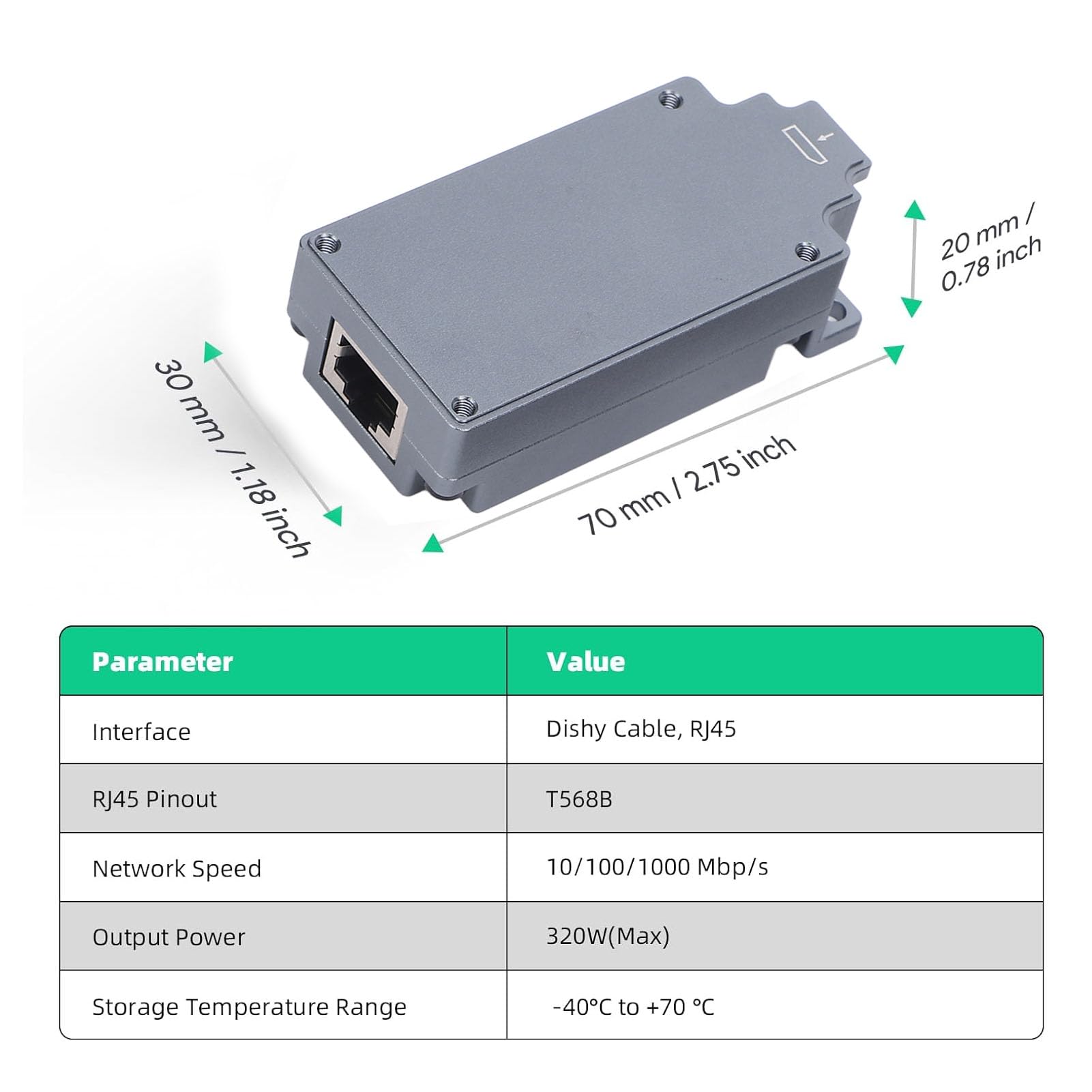 Fafeicy Kit D'adaptateur POE Passif 320W avec Support Gigabit Ethernet et Garde ESD pour Les Réseaux de Haute Performance en Plein Air
