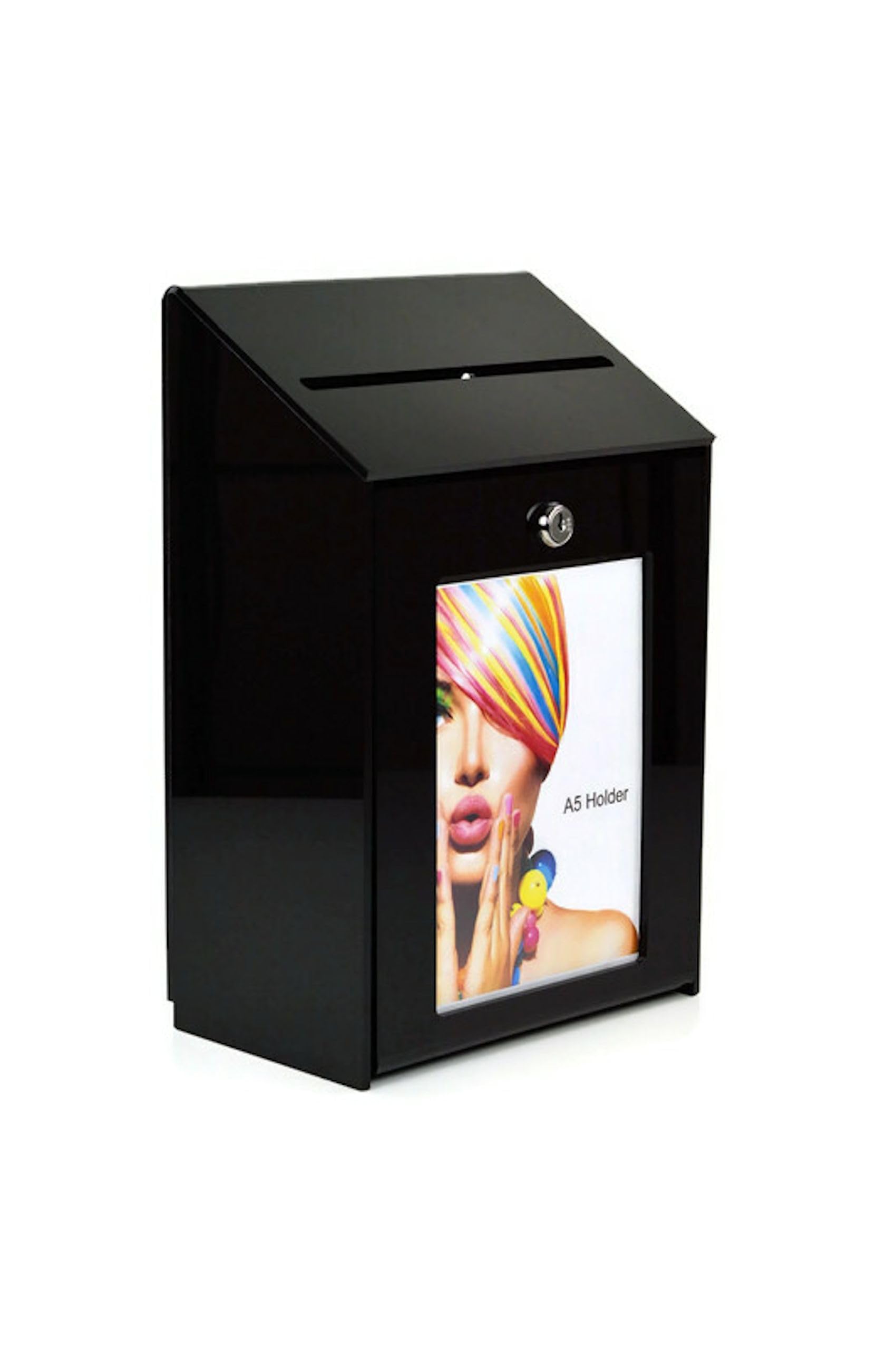 Pos Display Shop Black Lockable Acrylic Suggestion Ballot Comments Feedback Collection Box - Pds9463