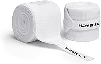 Hayabusa Gauze Boxing Hand Wraps 180 Inches White - Professional Blend, Thumb Loop, Hook & Loop for Secure Fit Men Women
