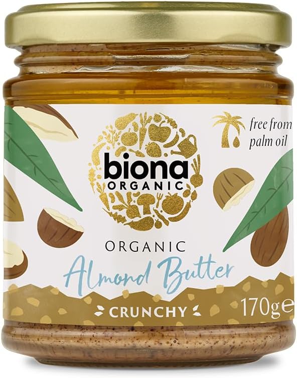 Organic Almond Butter Crunchy, 170 g (Pack of 1)