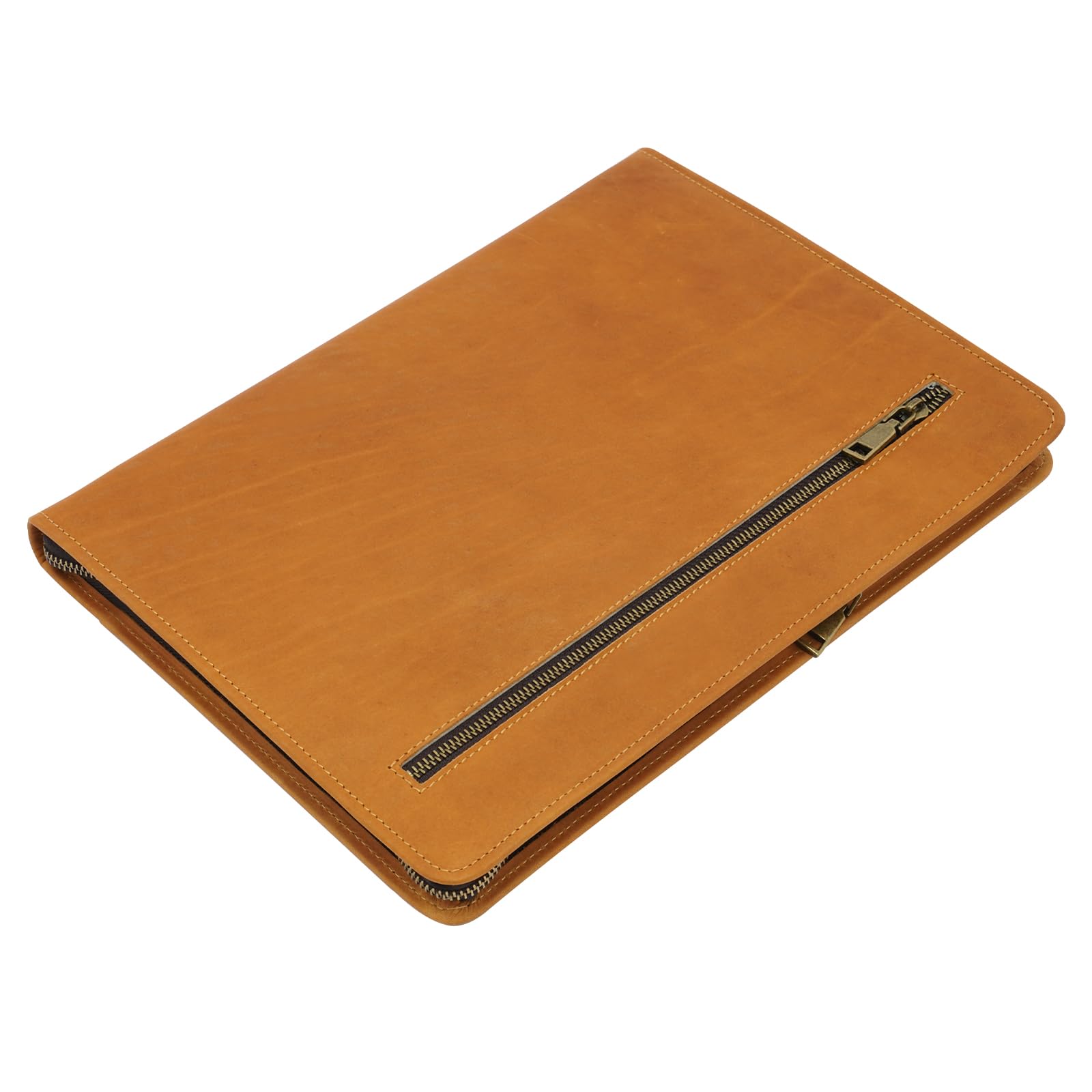 Chemise Porte-documents Cuir Véritable A4 - Classeur Anneaux Amovible Et Compartiment Ordinateur 13"