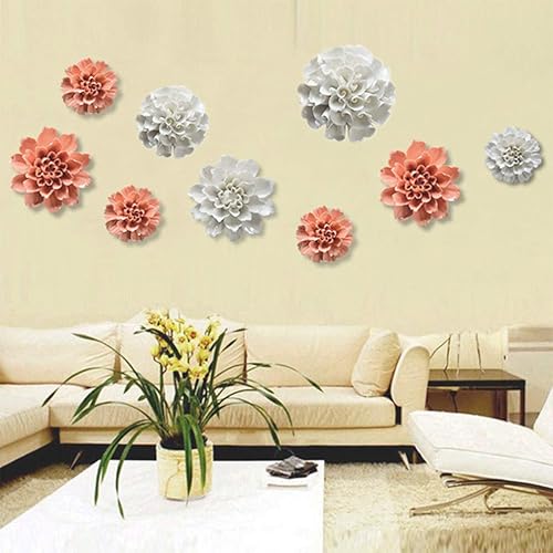 Miniatura 4 de VOSAREA Decoración de pared de cerámica para el hogar, decoración de pared para dormitorio, ornamento de pared para sala de estar, adorno de