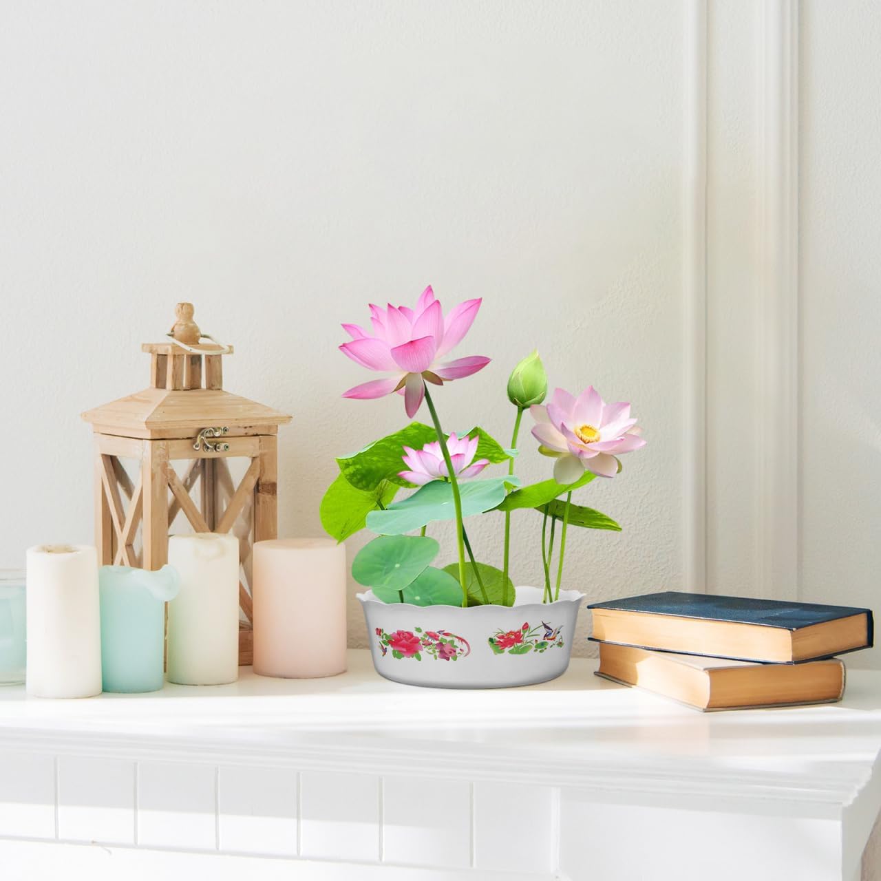 INOOMP 6pcs Hydroponic Planter Lotus Flower Pot 6.7 Inch Water Lily Narcissus Planting Bowls Plastic Flower Pot Plant Container Fish Bowl Plant Succulent Holder Pot