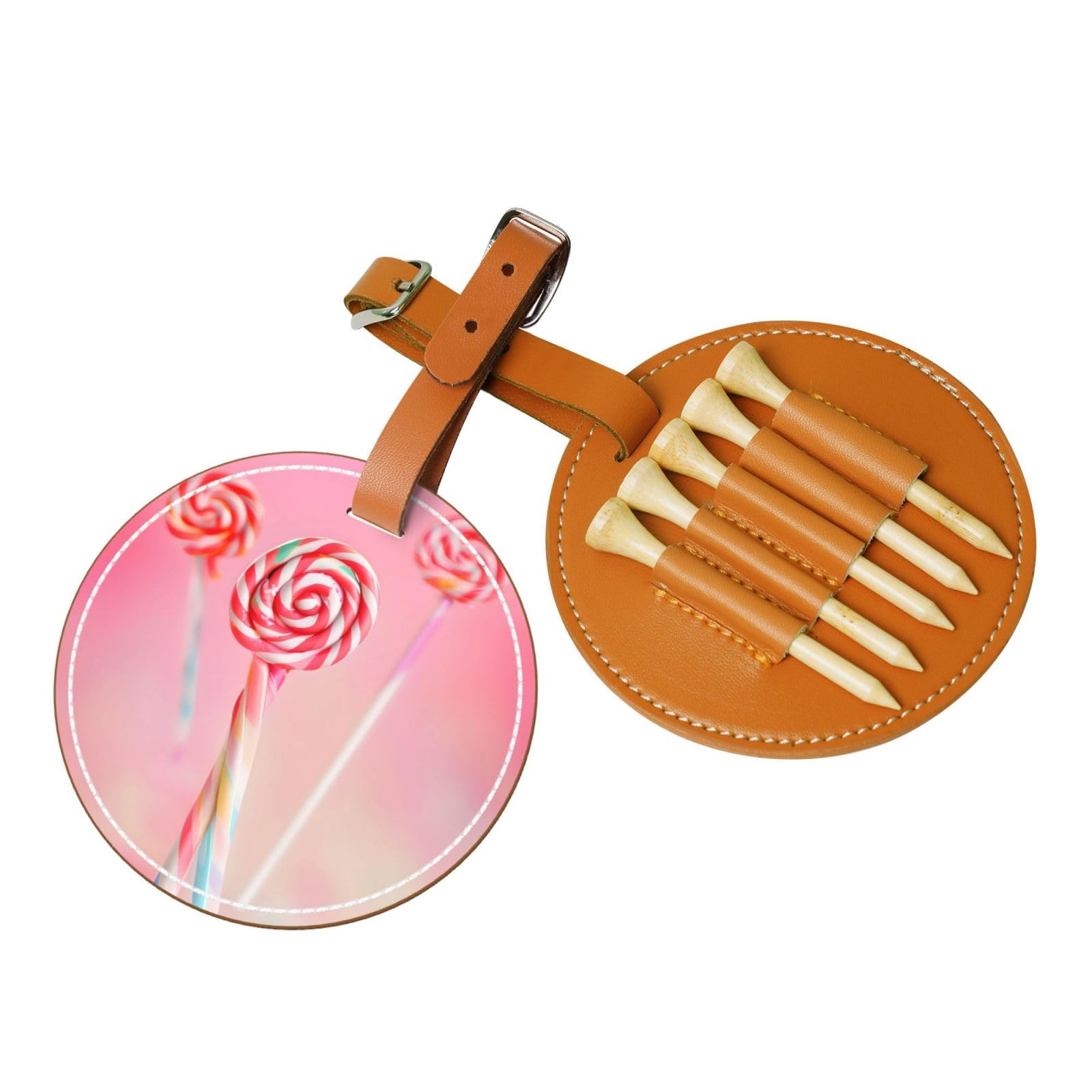 Colorful lollipop Printed Golf Tee Storage Bag - Portable Storage, Easily Organize Tees