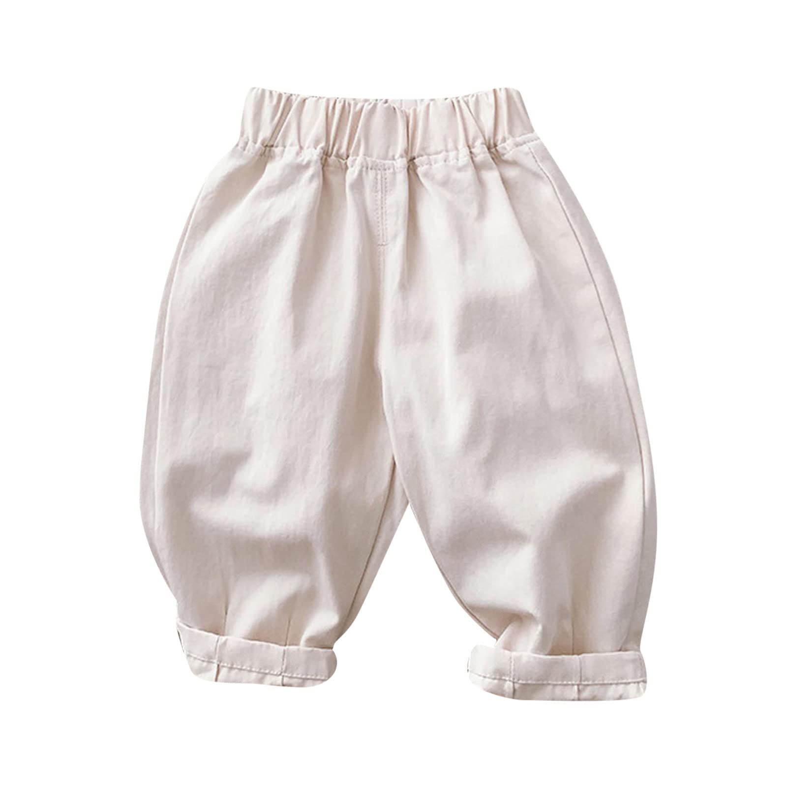 Baby Boy 3 to 6 Months Clothes Toddler Pants Casual Pants Spring Boys Solid Color Overalls Girls (Beige, 18-24 Months)