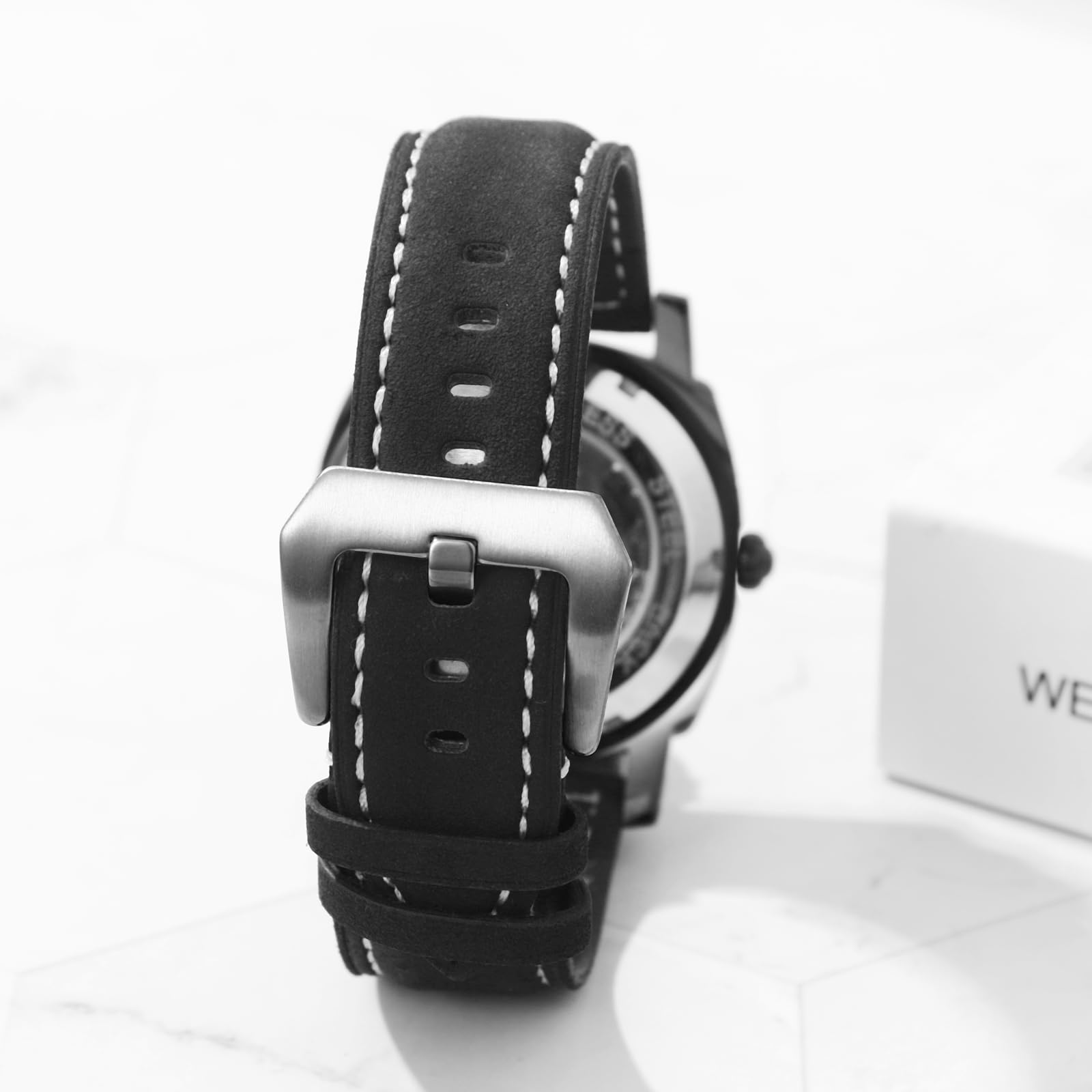 JewelryWe Męski zegarek na rękę ze szkieletem: klasyczny mechaniczny automatyczny zegarek czarna ramka szkielet tarcza ze stali nierdzewnej steampunk sukienka zegarek na Dzień Ojca Walentynki urodziny