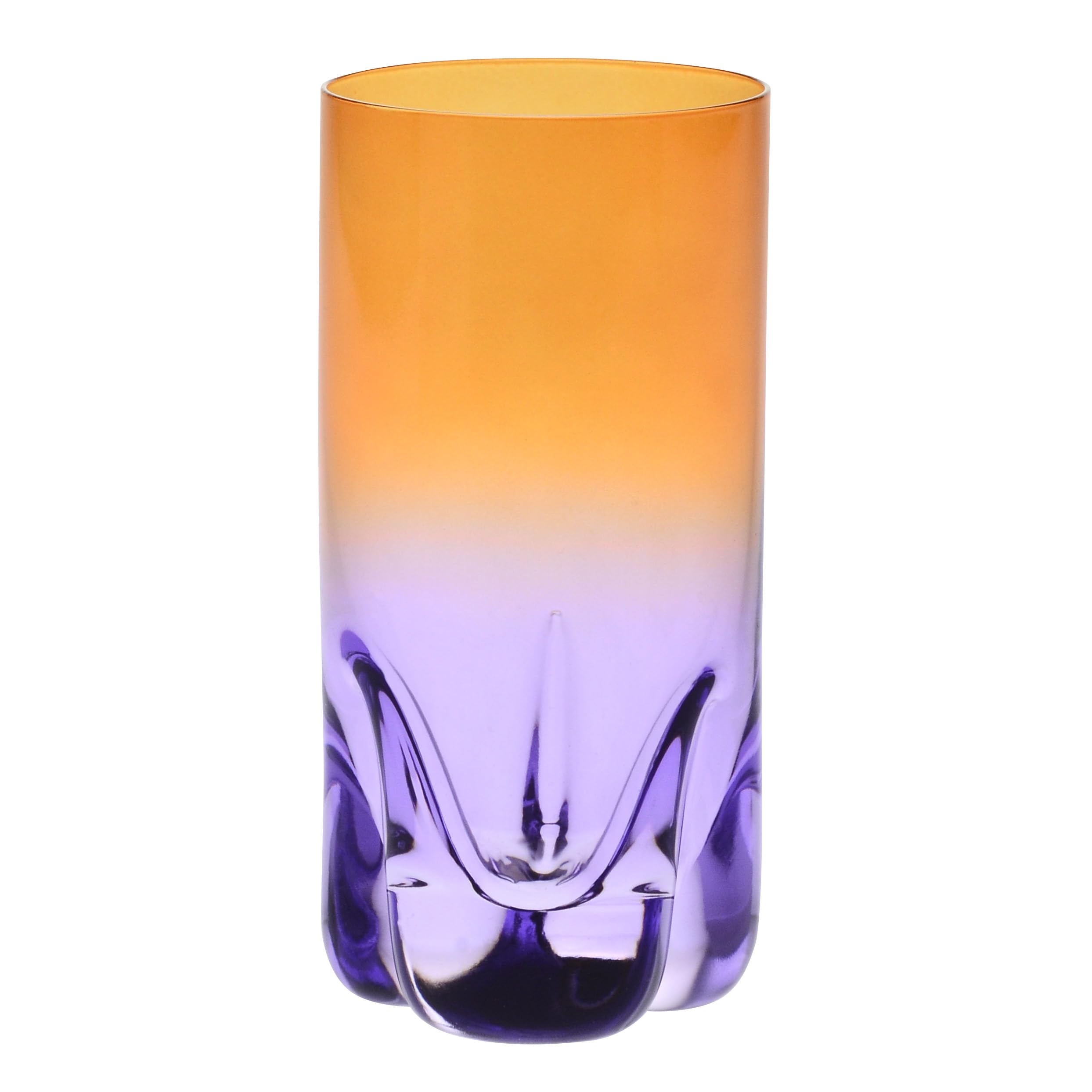 Krosno – Vasos para Bebidas, Agua y Zumos 300 ml – Set de 4 unidades en 4 colores diferentes – Colección Aurora – Cristal sin Plomo – Pintados a Mano
