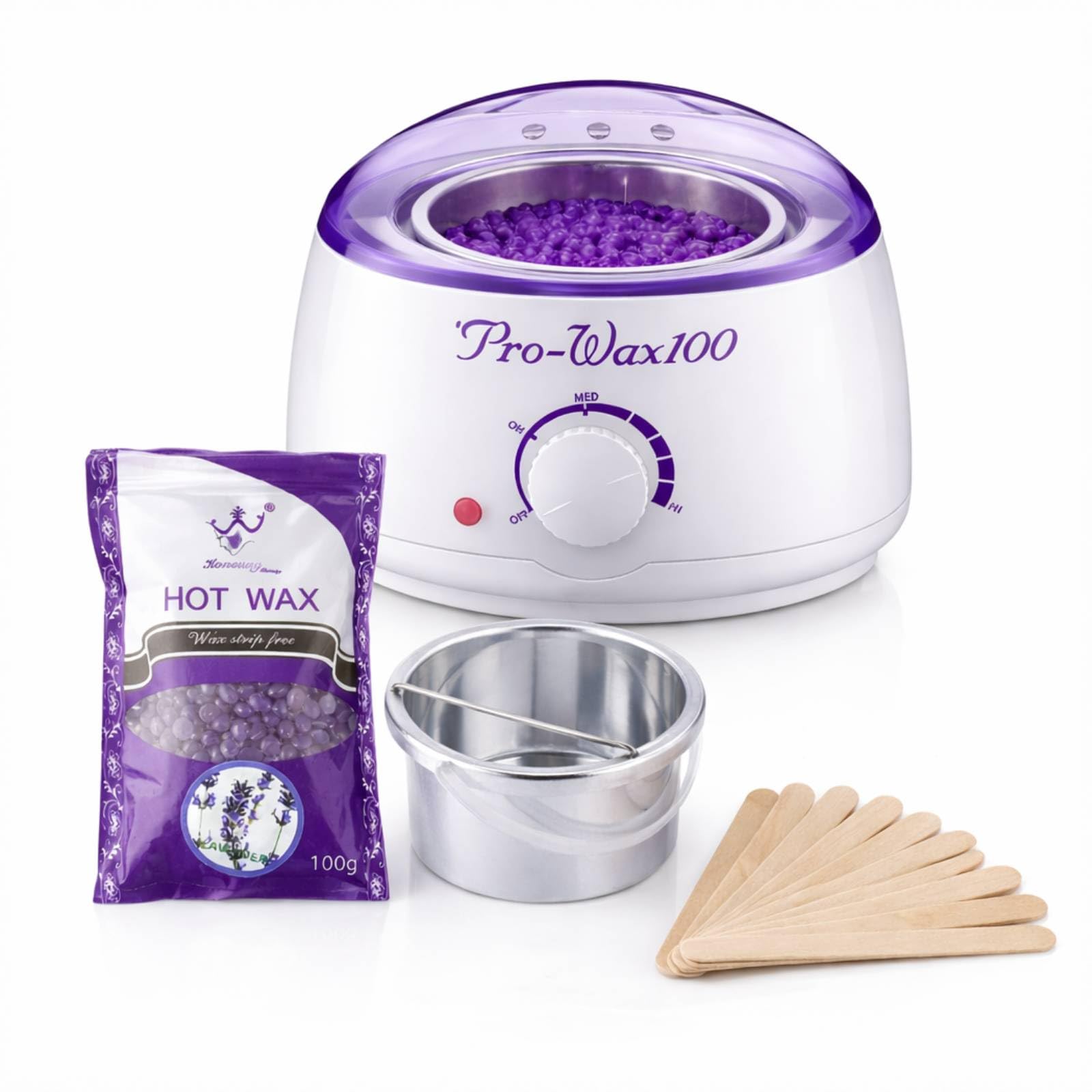 Wax Heater Machine Combo 100gm Brazilian Stripless Formula for Face & Body with Spatula, Ideal for Upper Lips, Chin, Cheeks, Hairline, Bikini & Legs, Automatic Heating (Hair Removal Wax Combo)-image-24