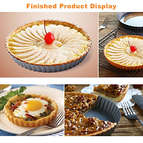 Quiche Pans, Homono Commercial Grade Non Stick Removable Bottom 5 Inch Mini Tart Pans (Pack Of 6) #TOP5