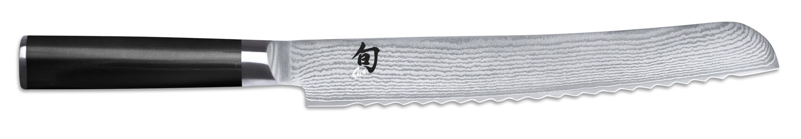 KAI Shun Classic japanisches Brotmesser 23 cm Klingenlänge - Damastmesser 32 Lagen VG MAX Kern - 61 (±1) HRC - Pakkaholzgriff - Made in Japan - Wellenschliffmesser Brotschneider geschmiedet